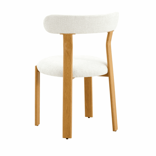 Cadeira de jantar 79 cm - Conjunto de 2 cadeiras estofadas com tecido bouclé respirável, encosto ergonómico e pés estáveis e antiderrapantes - Branco