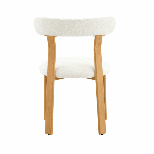 Cadeira de jantar 79 cm - Conjunto de 2 cadeiras estofadas com tecido bouclé respirável, encosto ergonómico e pés estáveis e antiderrapantes - Branco