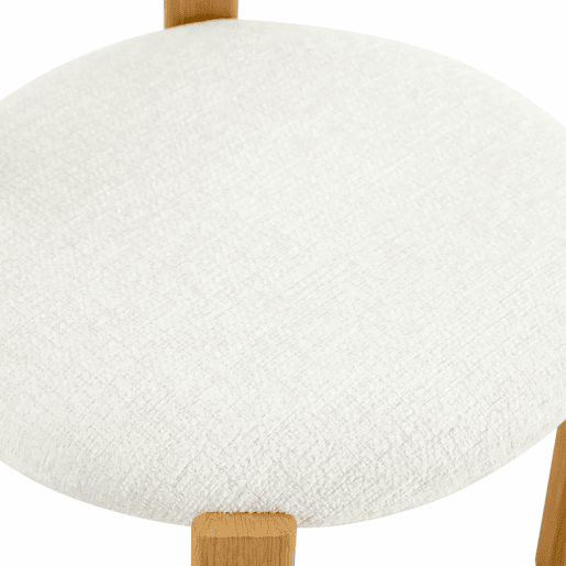 Cadeira de jantar 79 cm - Conjunto de 2 cadeiras estofadas com tecido bouclé respirável, encosto ergonómico e pés estáveis e antiderrapantes - Branco