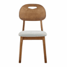 Conjunto de 2 cadeiras de jantar 50x44x88 cm - encosto oval, design moderno em madeira com assento almofadado e pega - cinzento