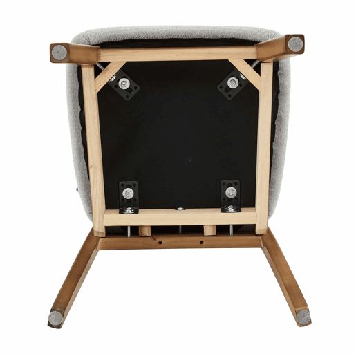Conjunto de 2 cadeiras de jantar 50x44x88 cm - encosto oval, design moderno em madeira com assento almofadado e pega - cinzento Conjunto de 2 cadeiras de jantar 50x44x88 cm - encosto oval, design moderno em madeira com assento almofadado e pega - cinzento