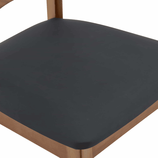 Conjunto de 2 cadeiras de jantar - Encosto em forma de borboleta, estrutura em madeira, assento almofadado, design moderno - Preto