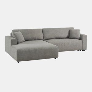 Sofá-cama esquerdo convertível em tecido com baú, 3 lugares, Wide, Cinza escuro, 289x167x83 cm