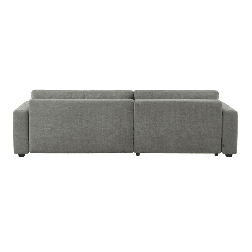 Sofá-cama esquerdo convertível em tecido com baú, 3 lugares, Wide, Cinza escuro, 289x167x83 cm