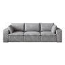 Sofá modular de 260 cm - Veludo cotelê, design de dupla camada, almofadas removíveis - cinzento