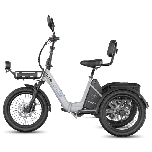 Bicicletas eléctricas FAFREES F20 Mate II - Motor 250W Bateria 48V25AH 20 Polegadas Pneus Travão a disco hidráulico - Cinza-prateado
