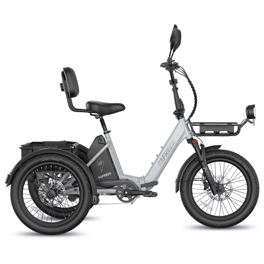 Bicicletas eléctricas FAFREES F20 Mate II - Motor 250W Bateria 48V25AH 20 Polegadas Pneus Travão a disco hidráulico - Cinza-prateado