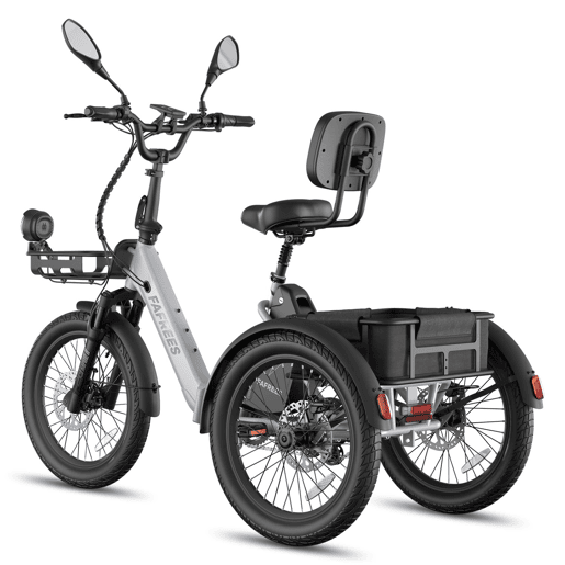 Bicicletas eléctricas FAFREES F20 Mate II - Motor 250W Bateria 48V25AH 20 Polegadas Pneus Travão a disco hidráulico - Cinza-prateado