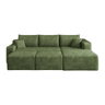 Sofá de canto L 241 cm - 3 lugares, estilo «nuvem», assento profundo, sem montagem - Verde