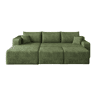 Sofá de canto L 241 cm - design moderno e minimalista, assento profundo e confortável, sem necessidade de montagem - Verde