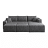 Sofá em L de 241 cm u2013 design «nuvem», moderno e minimalista, assento profundo, sem montagem u2013 cinzento escuro