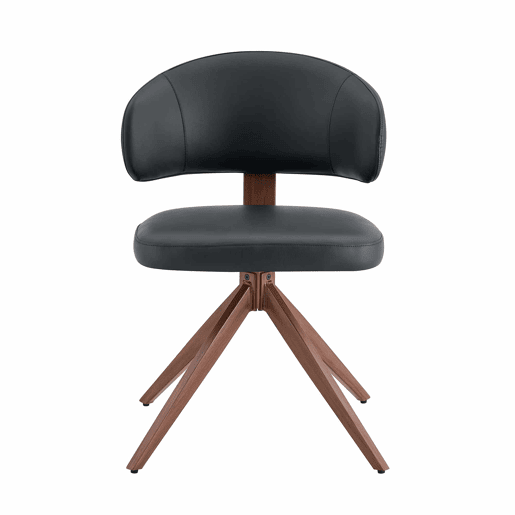Cadeira giratória de jantar - 360° com estrutura metálica, estofamento confortável e design moderno para escritório e sala de estar - Preto Cadeira giratória de jantar - 360° com estrutura metálica, estofamento confortável e design moderno para escritório e sala de estar - Preto