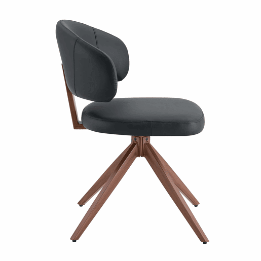 Cadeira giratória de jantar - 360° com estrutura metálica, estofamento confortável e design moderno para escritório e sala de estar - Preto Cadeira giratória de jantar - 360° com estrutura metálica, estofamento confortável e design moderno para escritório e sala de estar - Preto