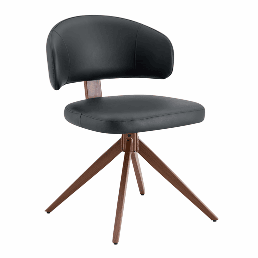 Cadeira giratória de jantar - 360° com estrutura metálica, estofamento confortável e design moderno para escritório e sala de estar - Preto Cadeira giratória de jantar - 360° com estrutura metálica, estofamento confortável e design moderno para escritório e sala de estar - Preto