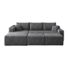 Sofá de canto L 241 cm - design moderno e minimalista, assento profundo, 3 lugares, sem montagem - cinzento escuro