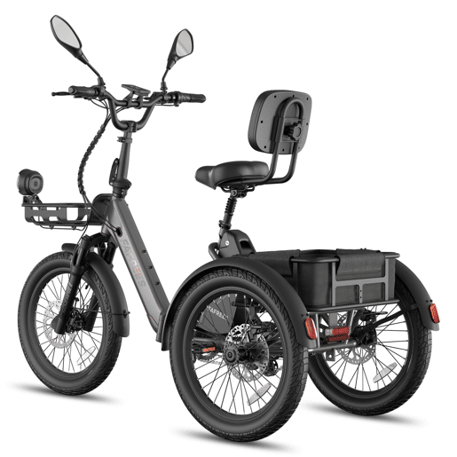 Bicicletas eléctricas FAFREES F20 Mate II - Motor 250W Bateria 48V25AH 20 Polegadas Pneus Travão a disco hidráulico - Preto-chumbo
