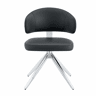 Cadeira de jantar 54,5 x 50,5 x 77 cm - giratória a 360°, estofada, estrutura metálica, estilo moderno - Preto