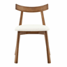 Cadeiras de jantar (2 unidades) u2013 com estrutura em madeira, estofadas e com encosto ergonómico, modernas para a cozinha e a sala de estar u2013 Branco