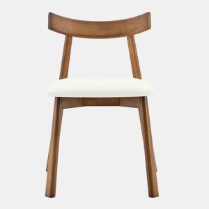 Cadeiras de jantar (2 unidades) u2013 com estrutura em madeira, estofadas e com encosto ergonómico, modernas para a cozinha e a sala de estar u2013 Branco