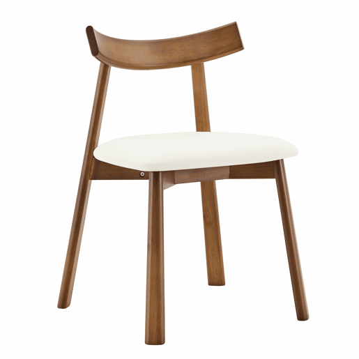 Cadeiras de jantar (2 unidades) u2013 com estrutura em madeira, estofadas e com encosto ergonómico, modernas para a cozinha e a sala de estar u2013 Branco