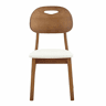 Conjunto de 2 cadeiras de jantar 50x44x88 cm - encosto oval, design moderno em madeira com alça, assento almofadado - Branco