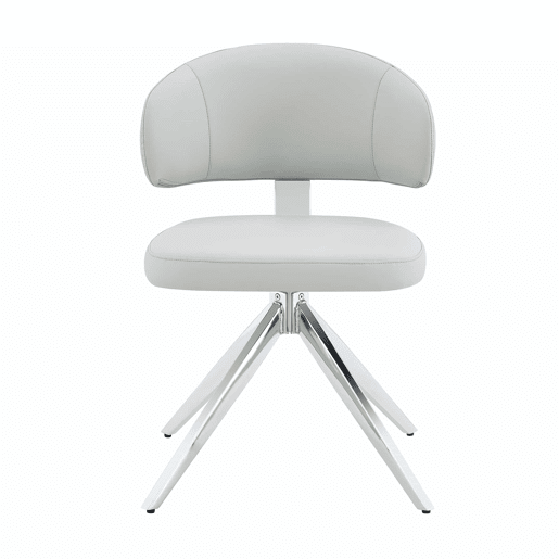 Cadeira de jantar 54,5 x 50,5 x 77 cm - Giratória a 360°, almofadada e confortável, estrutura metálica - Cinza claro Cadeira de jantar 54,5 x 50,5 x 77 cm - Giratória a 360°, almofadada e confortável, estrutura metálica - Cinza claro