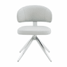 Cadeira de jantar 54,5 x 50,5 x 77 cm - Giratória a 360°, almofadada e confortável, estrutura metálica - Cinza claro