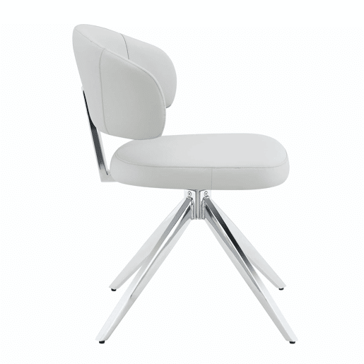Cadeira de jantar 54,5 x 50,5 x 77 cm - Giratória a 360°, almofadada e confortável, estrutura metálica - Cinza claro Cadeira de jantar 54,5 x 50,5 x 77 cm - Giratória a 360°, almofadada e confortável, estrutura metálica - Cinza claro