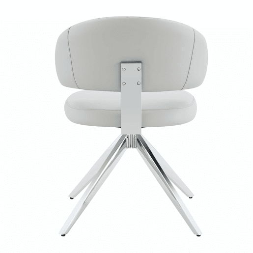 Cadeira de jantar 54,5 x 50,5 x 77 cm - Giratória a 360°, almofadada e confortável, estrutura metálica - Cinza claro Cadeira de jantar 54,5 x 50,5 x 77 cm - Giratória a 360°, almofadada e confortável, estrutura metálica - Cinza claro