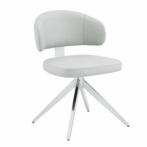 Cadeira de jantar 54,5 x 50,5 x 77 cm - Giratória a 360°, almofadada e confortável, estrutura metálica - Cinza claro Cadeira de jantar 54,5 x 50,5 x 77 cm - Giratória a 360°, almofadada e confortável, estrutura metálica - Cinza claro