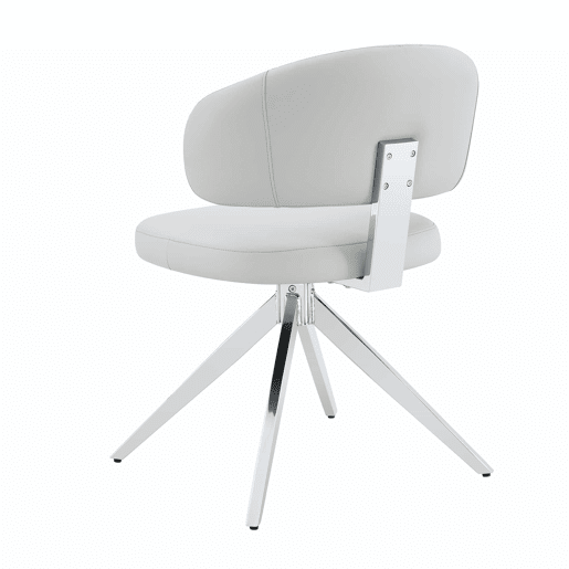Cadeira de jantar 54,5 x 50,5 x 77 cm - Giratória a 360°, almofadada e confortável, estrutura metálica - Cinza claro Cadeira de jantar 54,5 x 50,5 x 77 cm - Giratória a 360°, almofadada e confortável, estrutura metálica - Cinza claro
