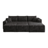 Sofá de canto de 241 cm - L, 3 lugares, design minimalista e moderno, assento profundo, sem montagem - Preto