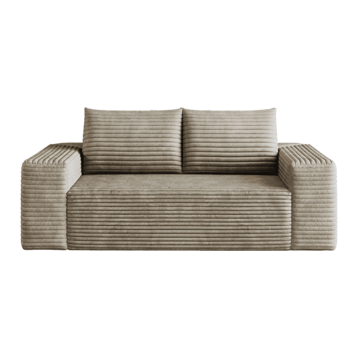 Sofá modular de 180 cm para 2 pessoas u2013 assento profundo, sem montagem, estilo compacto e confortável u2013 Camel