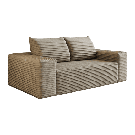 Sofá modular de 180 cm para 2 pessoas u2013 assento profundo, sem montagem, estilo compacto e confortável u2013 Camel