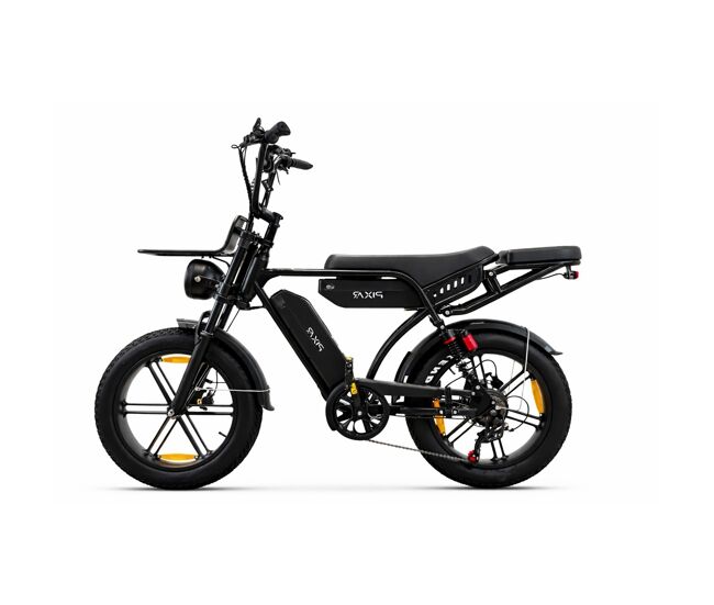 Pixar m9 e-bike - motor 250w batería 48v17.5ah+17.5ah 20x4 frenos hidráulicos - negro
