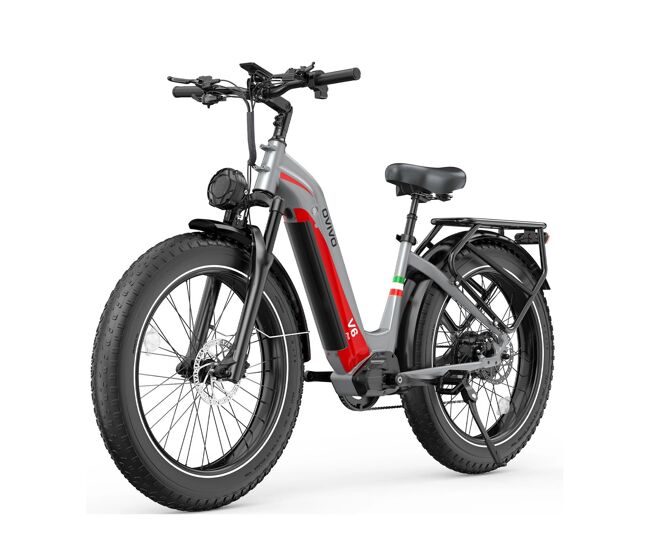 Ovivo v6 pro e-bike - motor 250w batería 48v20ah 26pulgadas frenos hidráulicos - platarojo