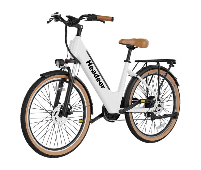 Bicicleta eléctrica headeer bd26195 - batería 48v11.5ah 26" frenos de disco - blanco