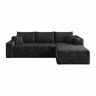 Sofá em L de 241 cm com 3 lugares u2014 design minimalista em forma de nuvem, assento profundo, sem montagem, confortável para a sala de estar u2014 Preto