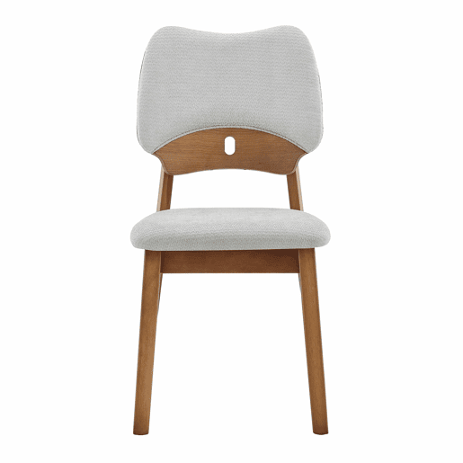 Conjunto de 2 cadeiras de jantar 51x43x82 cm - Encosto em forma de borboleta, estrutura em madeira, assento almofadado, cadeiras modernas de cozinha - Cinzento Conjunto de 2 cadeiras de jantar 51x43x82 cm - Encosto em forma de borboleta, estrutura em madeira, assento almofadado, cadeiras modernas de cozinha - Cinzento
