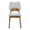 Conjunto de 2 cadeiras de jantar 51x43x82 cm - Encosto em forma de borboleta, estrutura em madeira, assento almofadado, cadeiras modernas de cozinha - Cinzento
