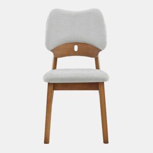 Conjunto de 2 cadeiras de jantar 51x43x82 cm - Encosto em forma de borboleta, estrutura em madeira, assento almofadado, cadeiras modernas de cozinha - Cinzento