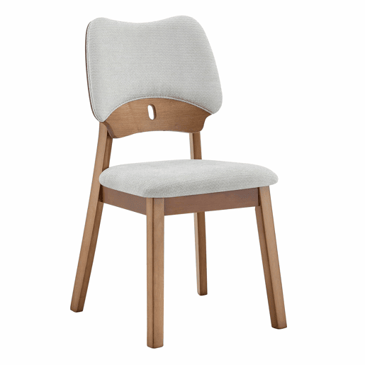 Conjunto de 2 cadeiras de jantar 51x43x82 cm - Encosto em forma de borboleta, estrutura em madeira, assento almofadado, cadeiras modernas de cozinha - Cinzento Conjunto de 2 cadeiras de jantar 51x43x82 cm - Encosto em forma de borboleta, estrutura em madeira, assento almofadado, cadeiras modernas de cozinha - Cinzento