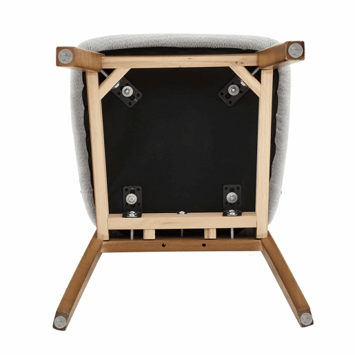 Conjunto de 2 cadeiras de jantar 51x43x82 cm - Encosto em forma de borboleta, estrutura em madeira, assento almofadado, cadeiras modernas de cozinha - Cinzento Conjunto de 2 cadeiras de jantar 51x43x82 cm - Encosto em forma de borboleta, estrutura em madeira, assento almofadado, cadeiras modernas de cozinha - Cinzento