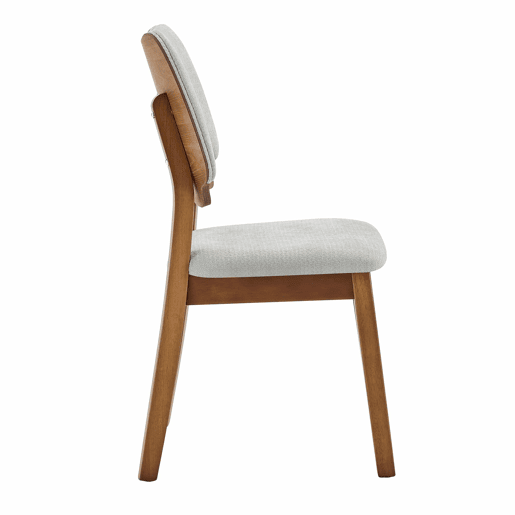 Conjunto de 2 cadeiras de jantar 51x43x82 cm - Encosto em forma de borboleta, estrutura em madeira, assento almofadado, cadeiras modernas de cozinha - Cinzento Conjunto de 2 cadeiras de jantar 51x43x82 cm - Encosto em forma de borboleta, estrutura em madeira, assento almofadado, cadeiras modernas de cozinha - Cinzento