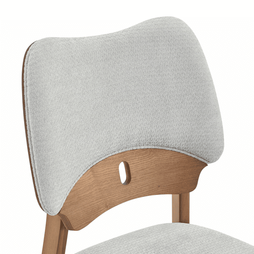 Conjunto de 2 cadeiras de jantar 51x43x82 cm - Encosto em forma de borboleta, estrutura em madeira, assento almofadado, cadeiras modernas de cozinha - Cinzento Conjunto de 2 cadeiras de jantar 51x43x82 cm - Encosto em forma de borboleta, estrutura em madeira, assento almofadado, cadeiras modernas de cozinha - Cinzento
