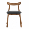 2 Cadeiras de Jantar 50x49x77,5 cm - Encosto ergonómico, estofadas, estrutura moderna em madeira - Preto