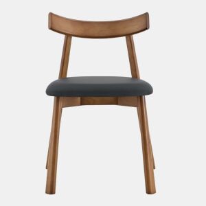 2 Cadeiras de Jantar 50x49x77,5 cm - Encosto ergonómico, estofadas, estrutura moderna em madeira - Preto