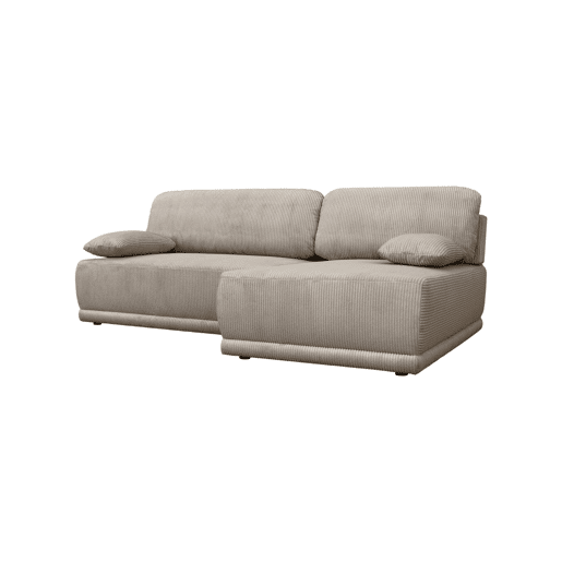 Sofá-cama de canto direito em veludo canelado com baú, 3 lugares, Nelson, Taupe, 218x140x81 cm Sofá-cama de canto direito em veludo canelado com baú, 3 lugares, Nelson, Taupe, 218x140x81 cm
