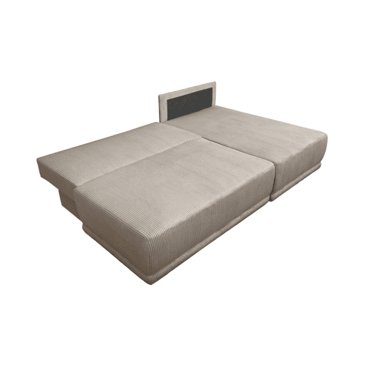 Sofá-cama de canto direito em veludo canelado com baú, 3 lugares, Nelson, Taupe, 218x140x81 cm Sofá-cama de canto direito em veludo canelado com baú, 3 lugares, Nelson, Taupe, 218x140x81 cm
