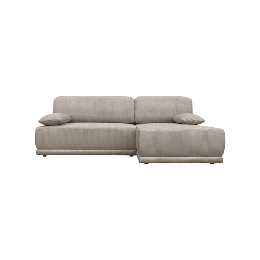 Sofá-cama de canto direito em veludo canelado com baú, 3 lugares, Nelson, Taupe, 218x140x81 cm Sofá-cama de canto direito em veludo canelado com baú, 3 lugares, Nelson, Taupe, 218x140x81 cm
